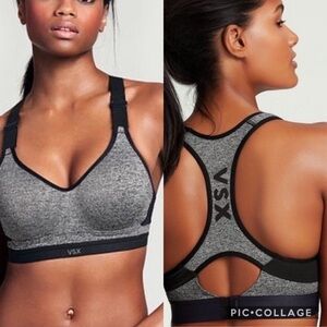 VSX Gray and Black Racerback Sports Bra